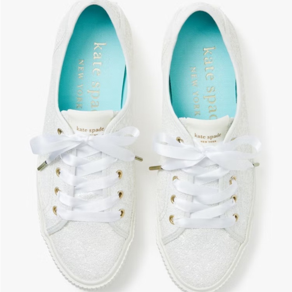 Kate Spade White Lace Sneakers